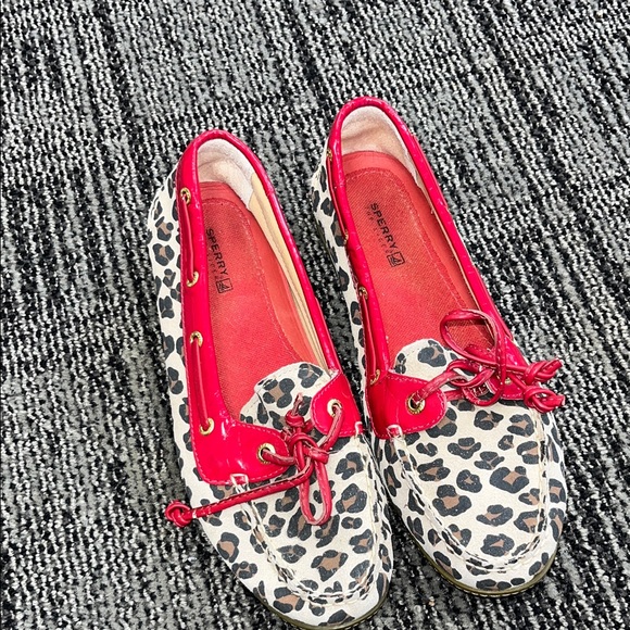 Sperry Shoes - SPERRY SUEDE LEOPARD DRIVING LOAFERS WOMENS 8M